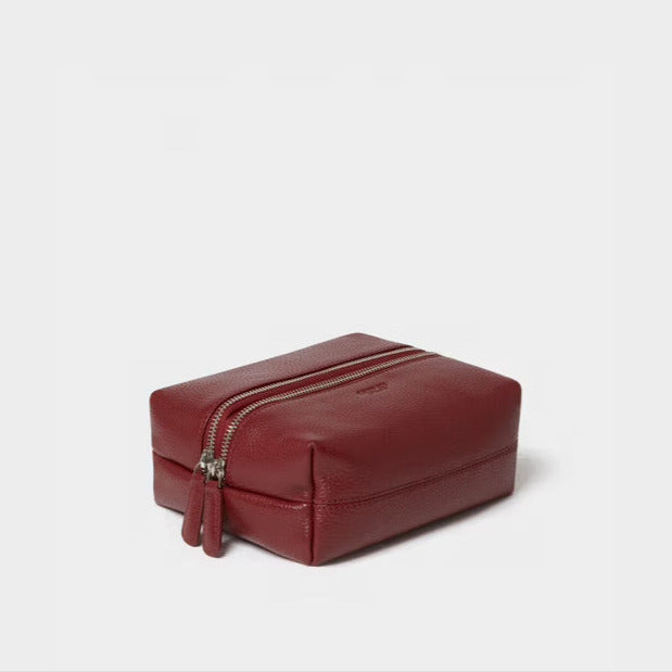 Double Zip Washbag - Merlot