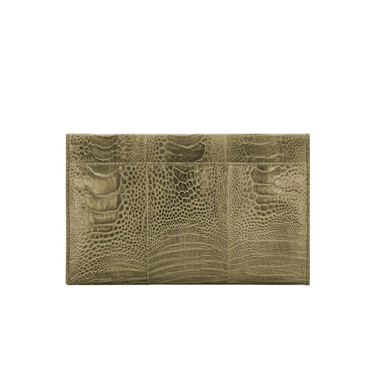 Harlow Clutch in Olive Ostrich Leg
