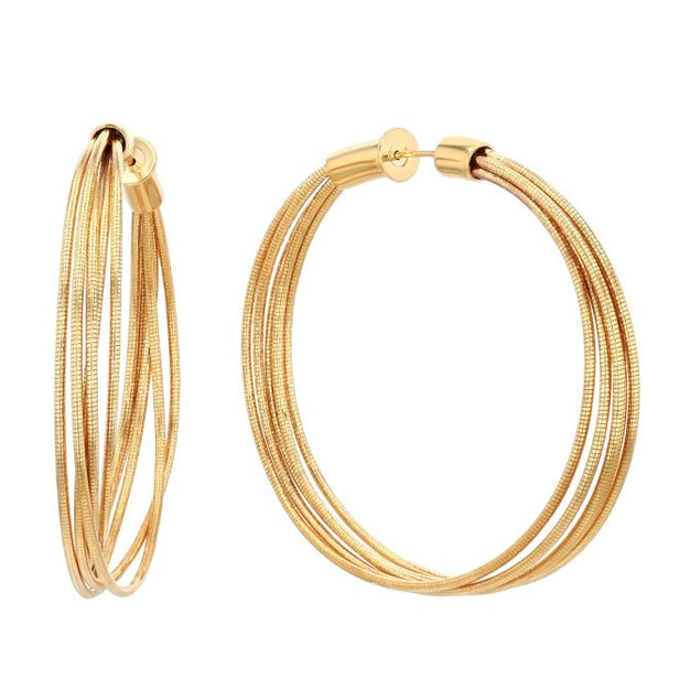 DNA Spring Thin Small Hoop Earring 18K Yellow Gold Vermeil