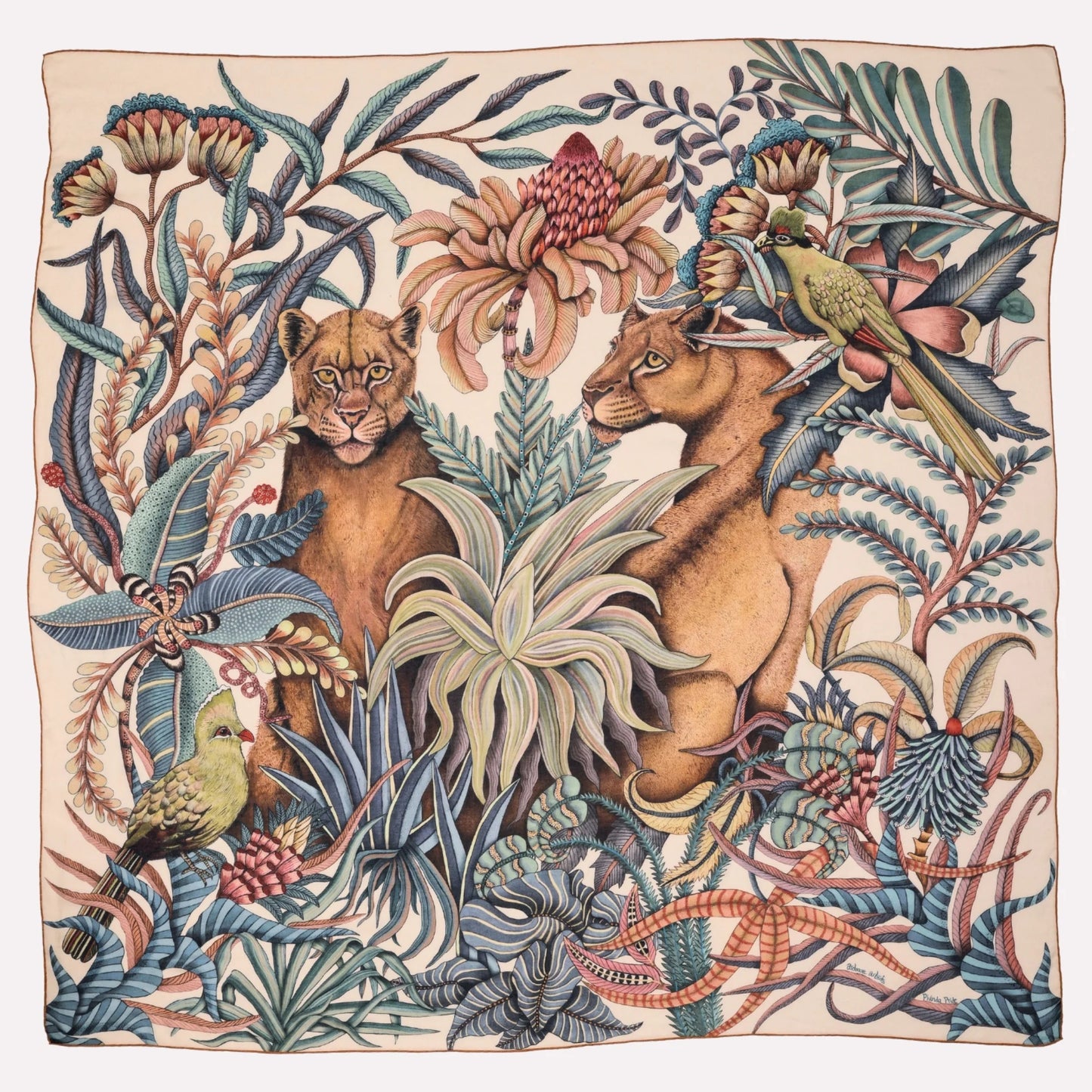Phinda Pride Safari Wrap Wool / Modal, Mist, 135cm