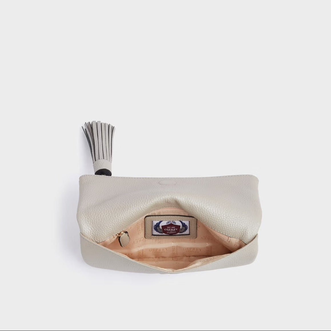 The Bexley Leather Clutch in Silver