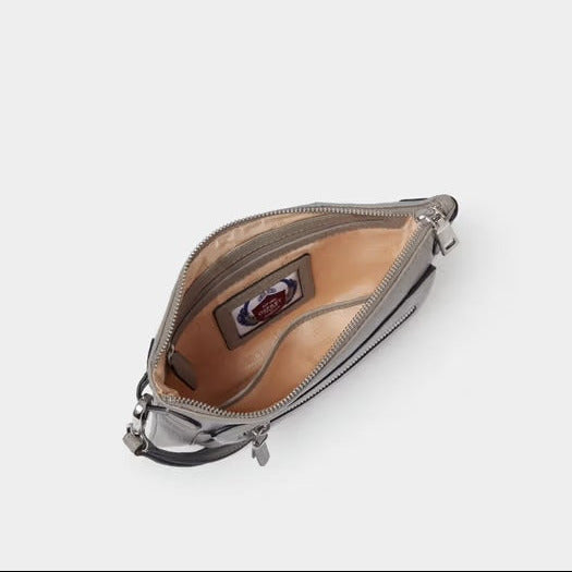 The Ruby Leather Crossbody Clutch, Taupe