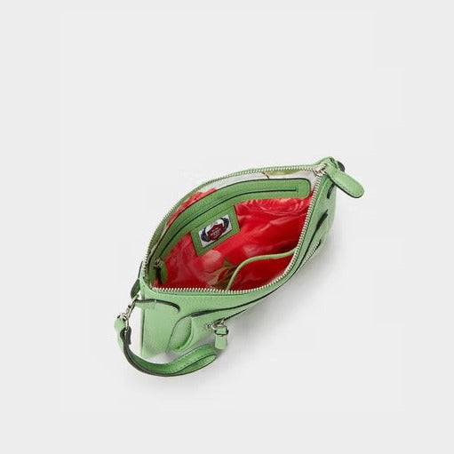 The Ruby Leather Crossbody Clutch, Apple