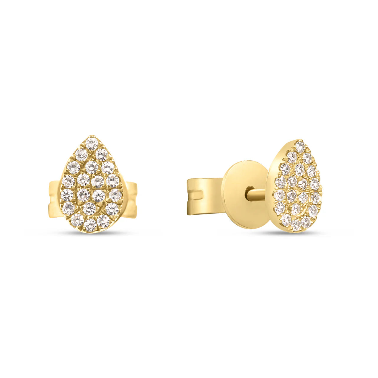 Dilamani Pave Shape Stud, Pear Y, D=0.14