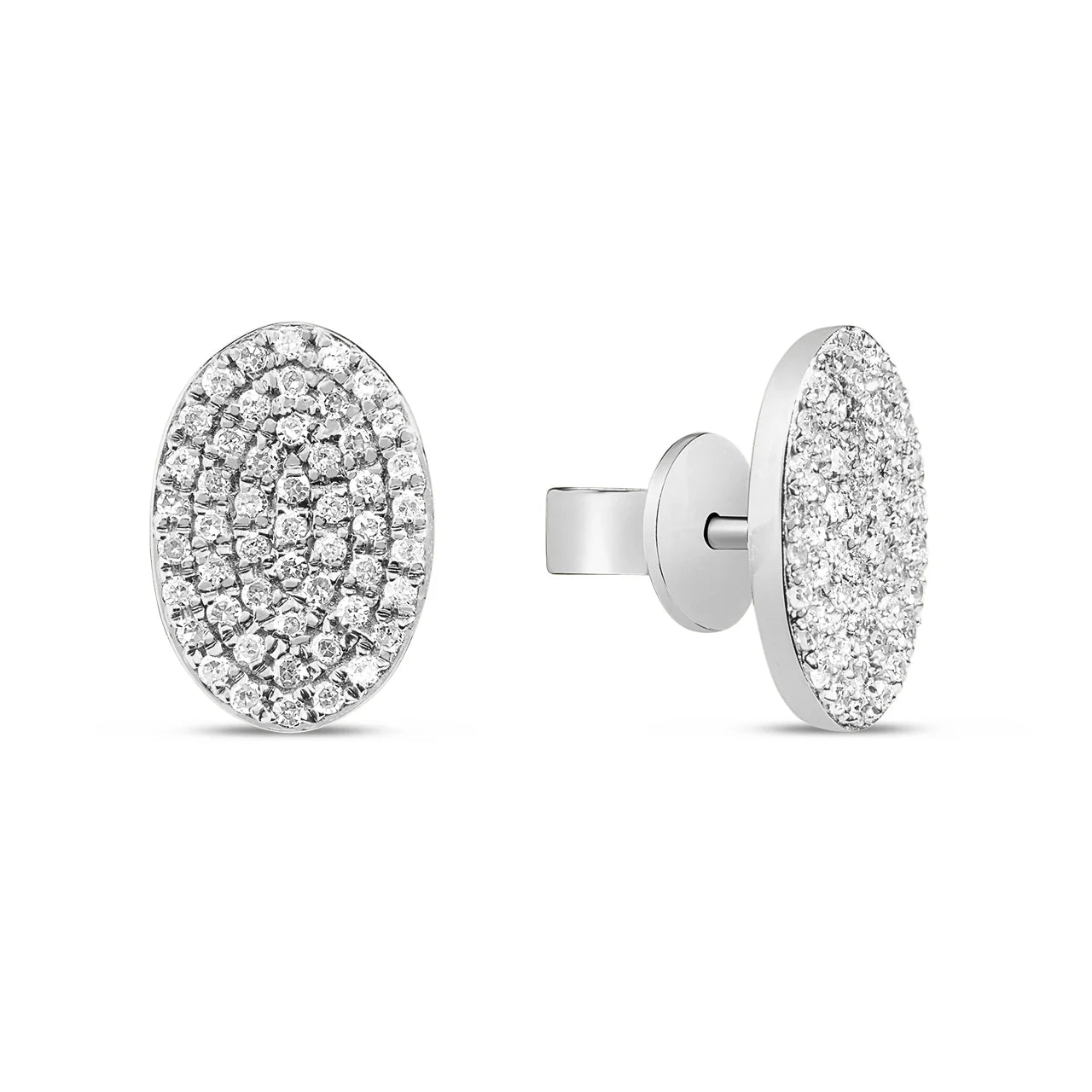 Oval Pave Stud, Oval, D=0.30