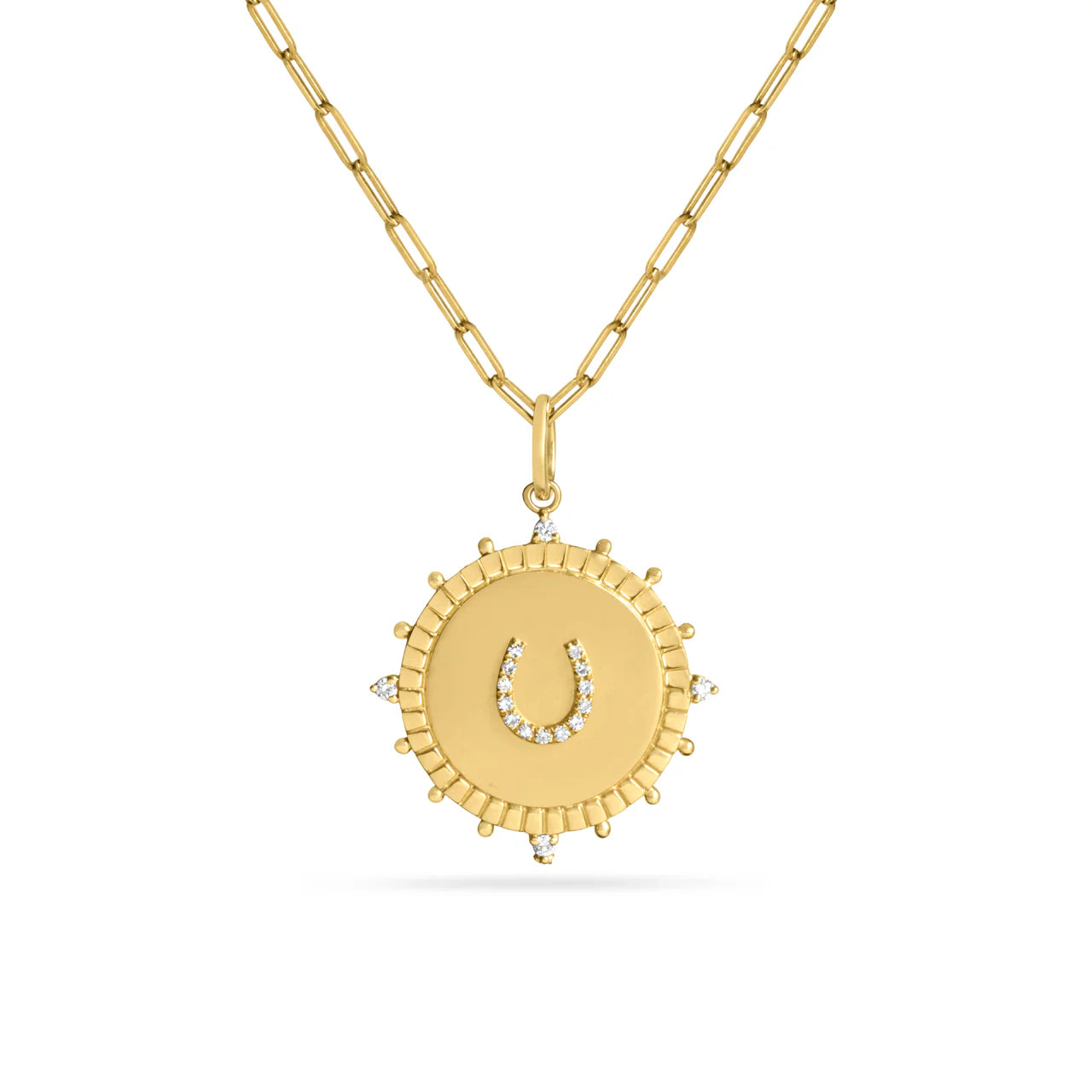 Horseshoe Pendant, 14Ky, 18" 0.07ct