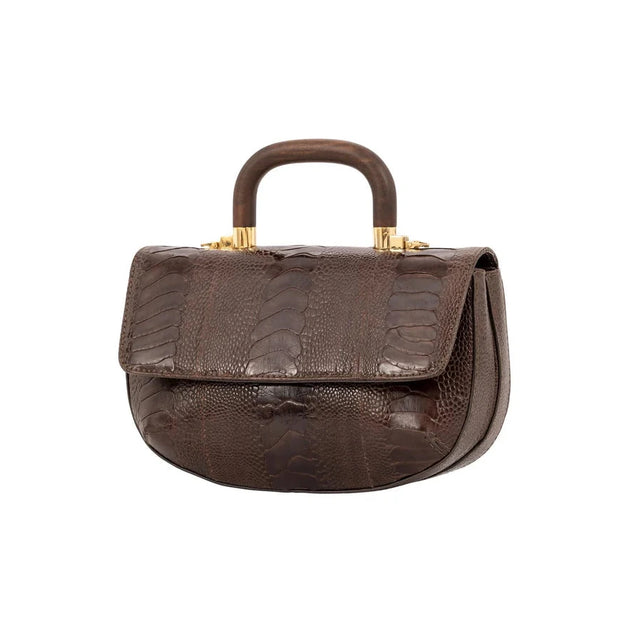 Picco Ostrich Leather Nicotine