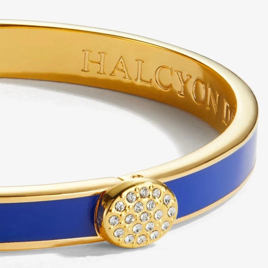 Halcyon Days 6mm Skinny Plain Pave Deep Cobalt - Hinged Bangle