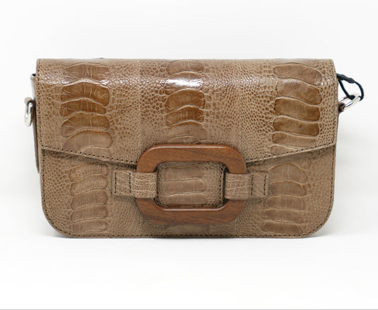 Deya Crossbody DW Ring Ostrich Nutmeg