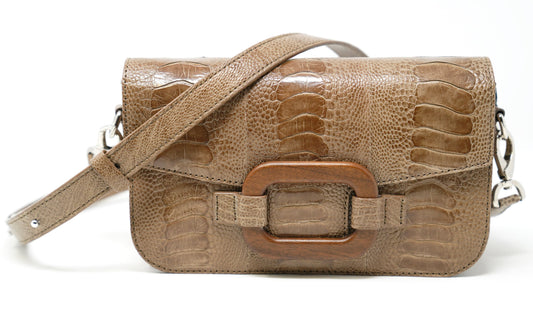 Deya Crossbody DW Ring Ostrich Nutmeg