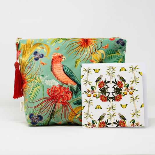 Ark Paper Velvet Wash Bag - Rio Green