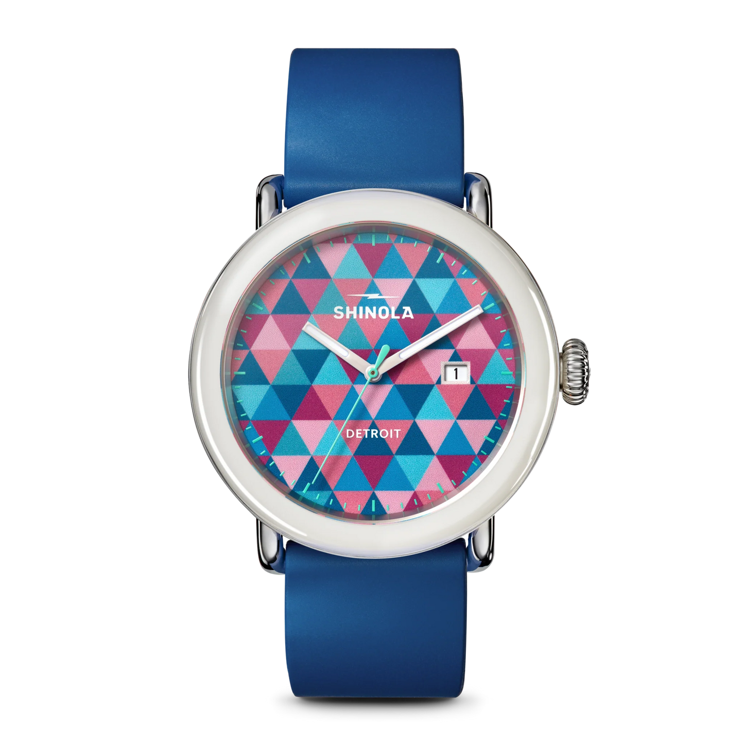 Detrola 3HD 41mm, Blue Rubber Strap