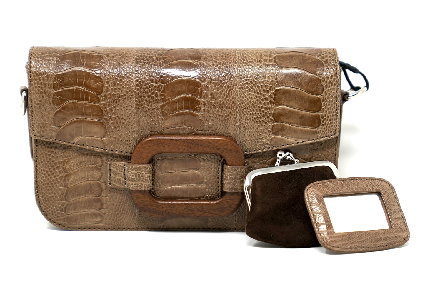 Deya Crossbody DW Ring Ostrich Nutmeg
