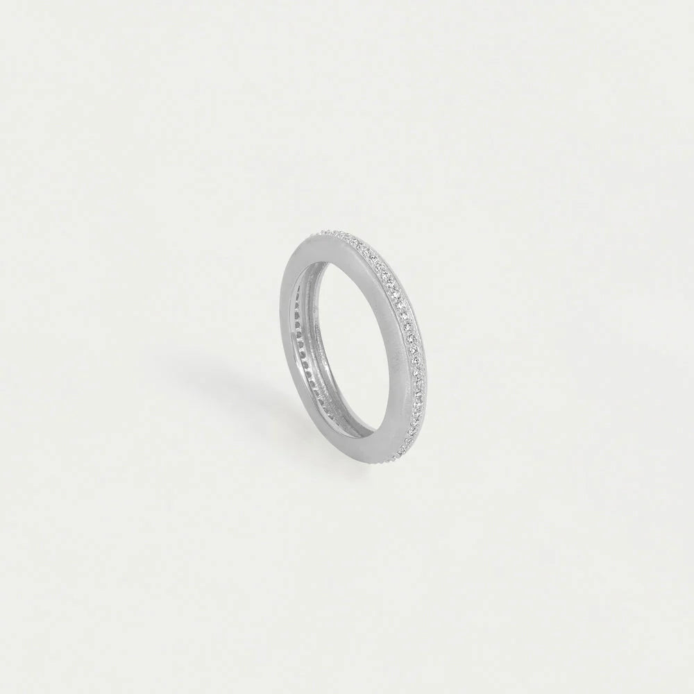 Colette Pave Thick Stacking Ring, Silver - 7