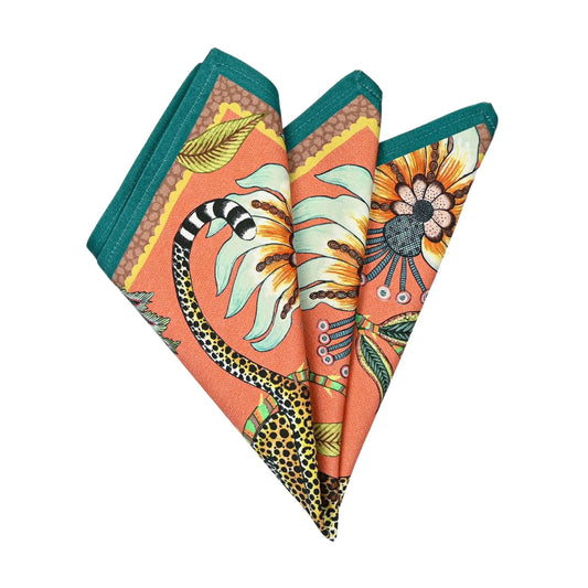 Leopard Napkins, Coral, Pair