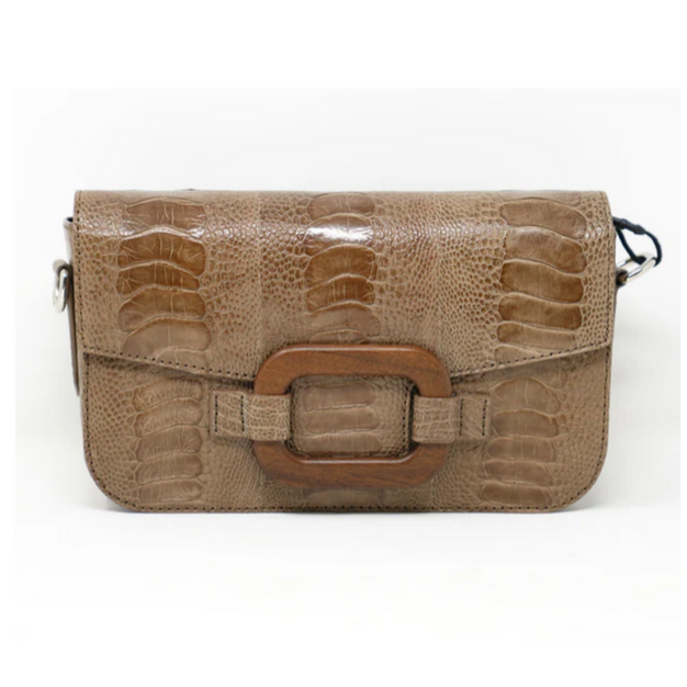 Deya Crossbody DW Ring Ostrich Nutmeg