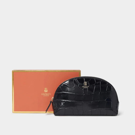 Wentworth Small Make Up Bag - Black Croc