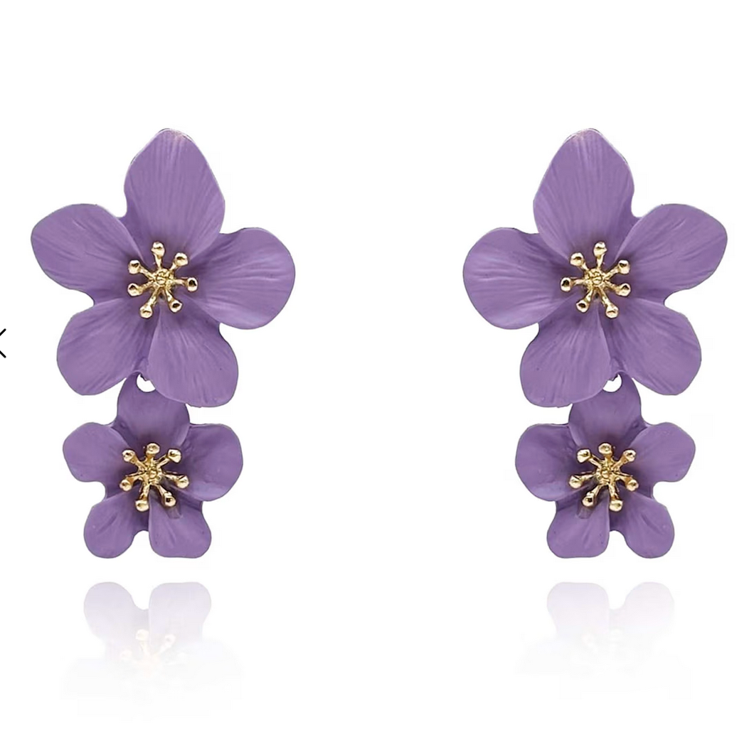 Lavender Floral Earrings