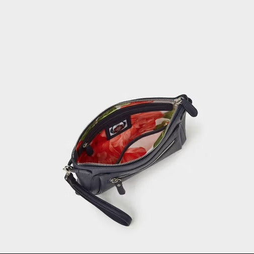 The Ruby Leather Crossbody Clutch, Navy