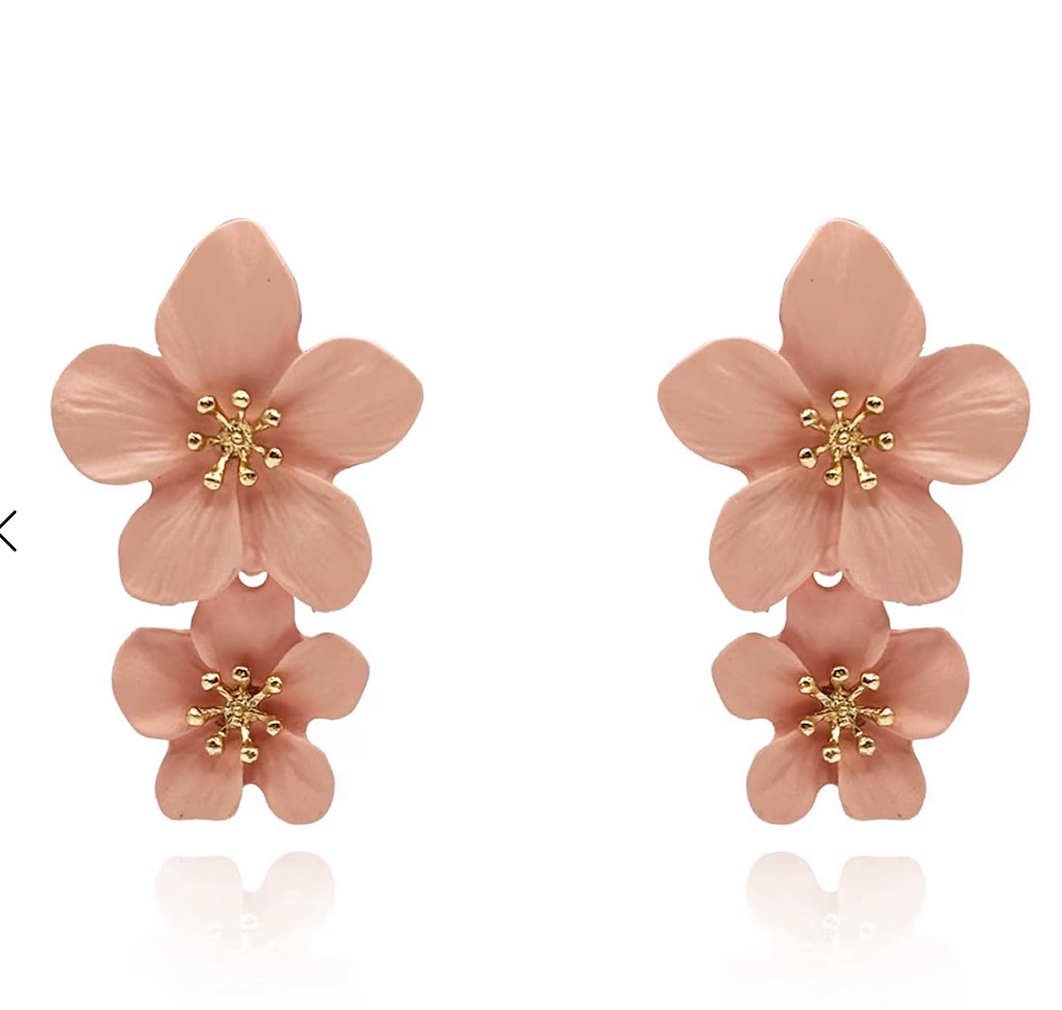 Pale Pink Floral Earrings