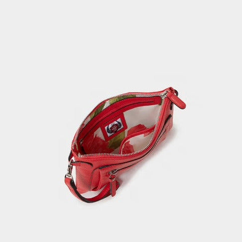 The Ruby Leather Crossbody Clutch, Red