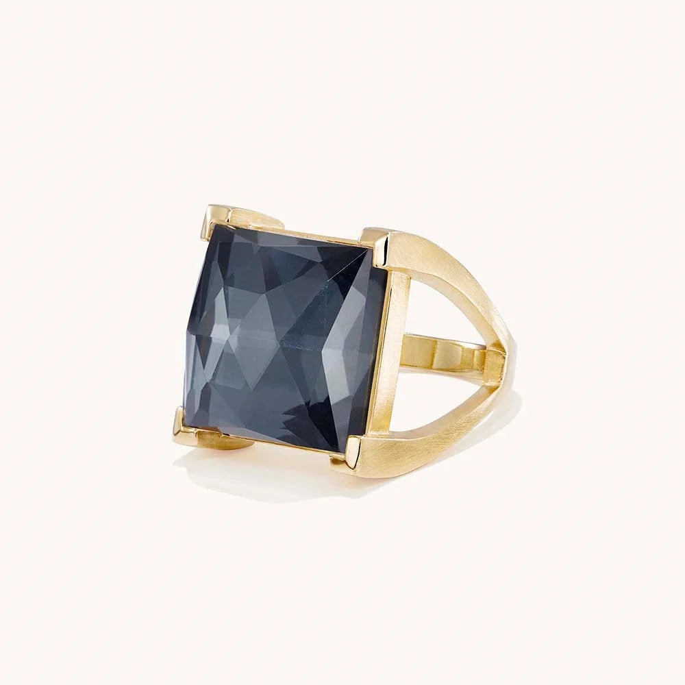 Plaza Ring Iridescent Hematite - 7