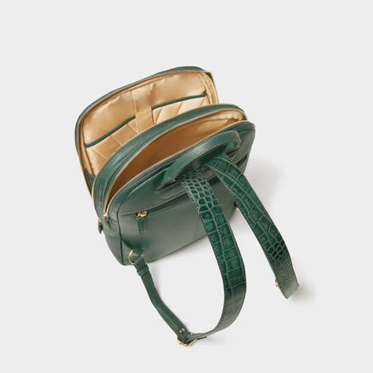 The Kellie Leather Backpack in Forest