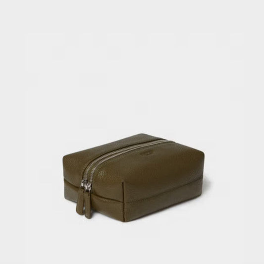 Double Zip Washbag - Olive