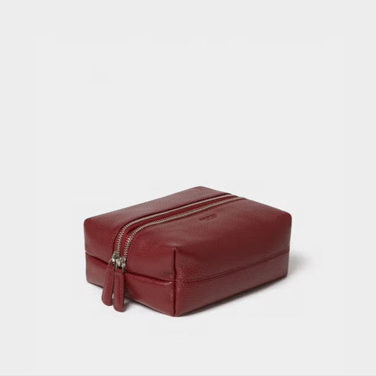 Double Zip Washbag - Merlot
