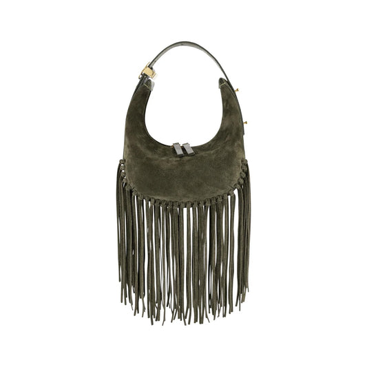 Fringe Lolita Suede and Ostrich, Olive