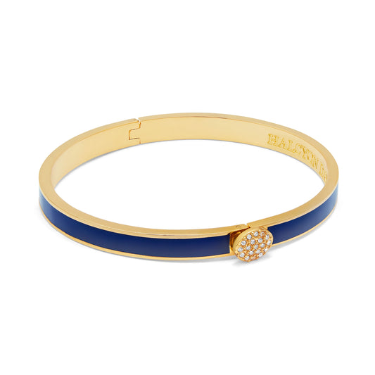 Halcyon Days 6mm Skinny Plain Pave Deep Cobalt - Hinged Bangle