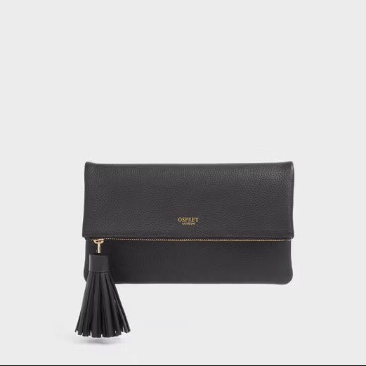 The Bexley Leather Clutch in Black