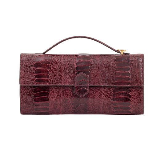 Freye Handbag, Ostrich Leg - Godiva