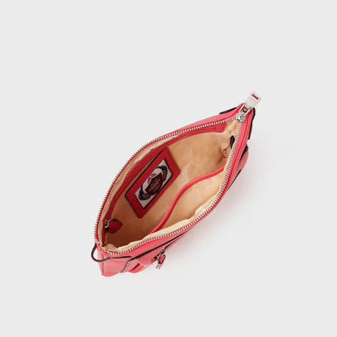 The Ruby Leather Crossbody Clutch, Fuschia