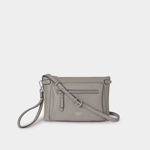 The Ruby Leather Crossbody Clutch, Taupe