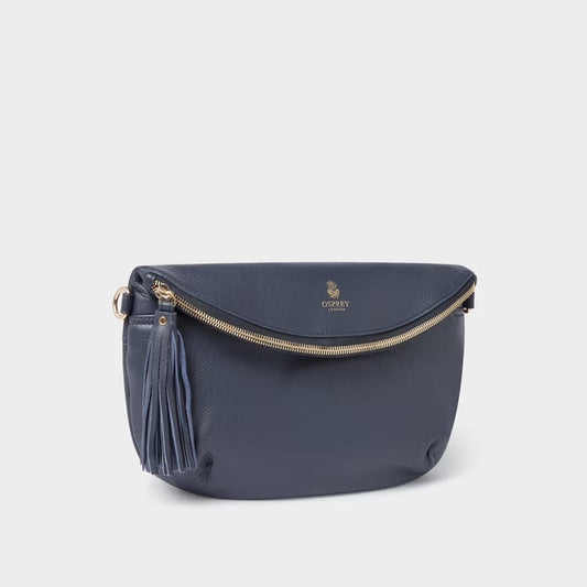 The Milano Leather Sling Bag in Navy