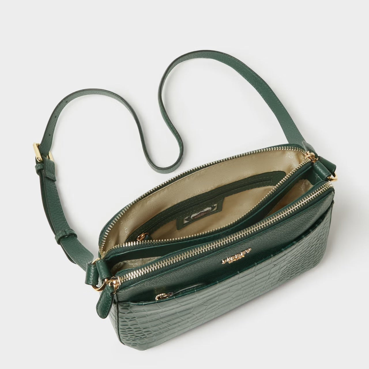 The Kellie Leather Crossbody in Forest