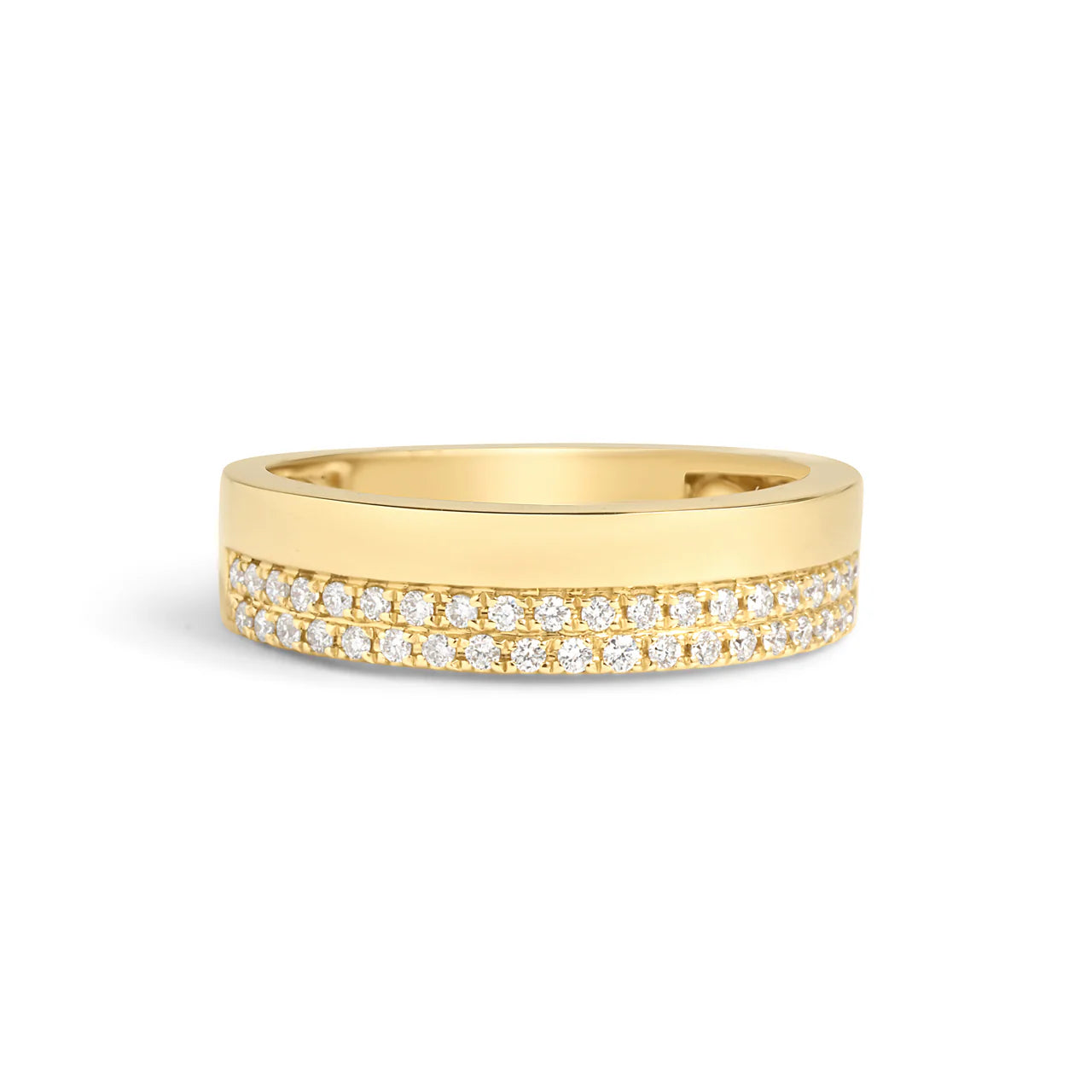 Dilamani 2 Row Offset Ring, 14K Yellow Gold, D=0.33