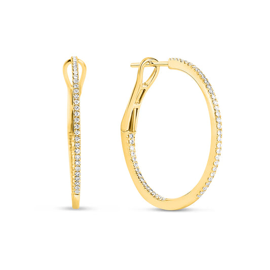 Dilamani Inside/Out Hoop, 14K Ygld, D=0.28