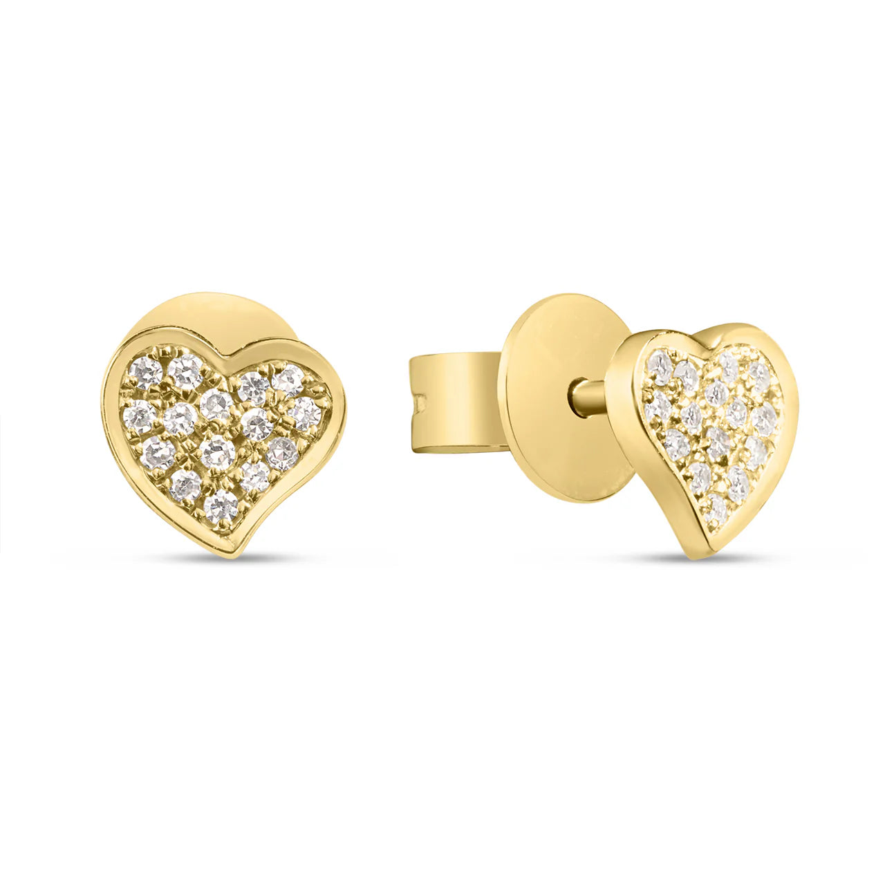 Diamond Heart Stud Earring 14KY; D = 0.06; 4.7x5.1mm, (N);