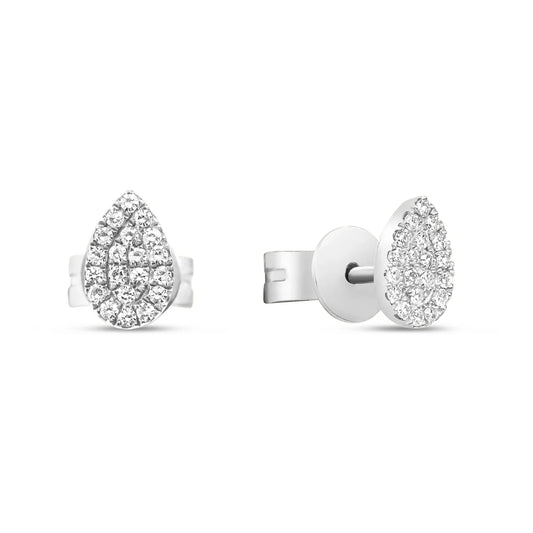 Dilamani Pave Shape Stud #2, Pear, D=0.10
