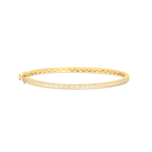 Offset Diamond Bangle, 14Kyg, .54 Bangle