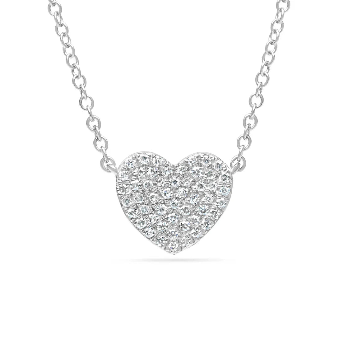 Dilamani Pave Heart Pendant, 14Kw, D=0.16