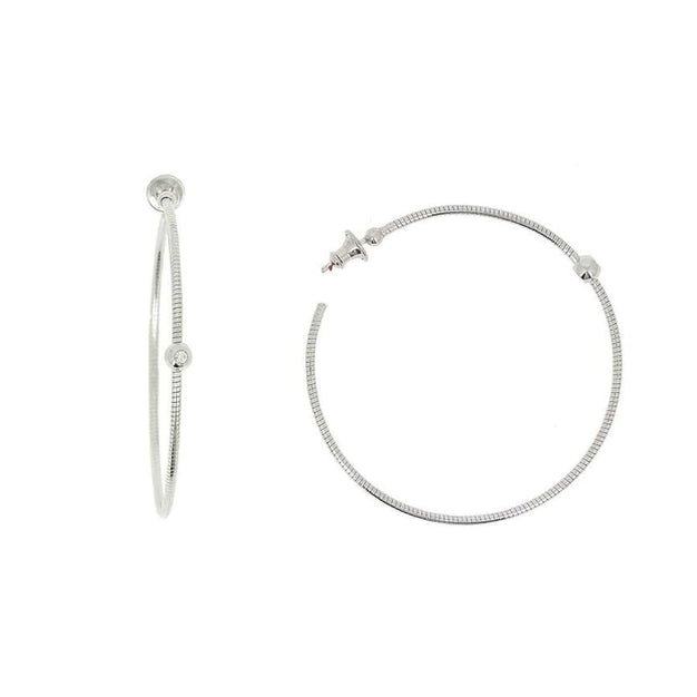 Diamond DNA Hoop, Rhodium