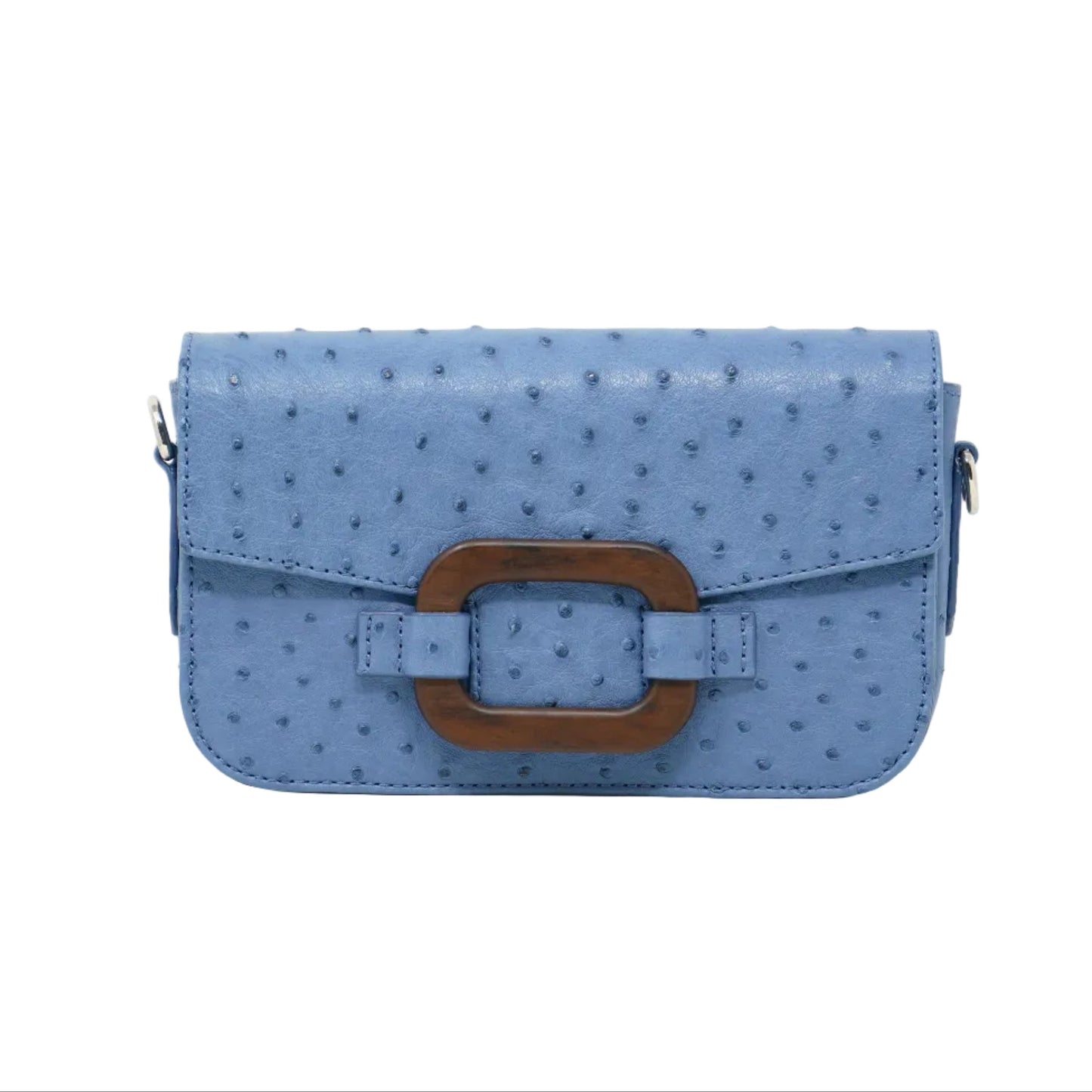 Deya Ostrich Crossbody / Clutch, Blue