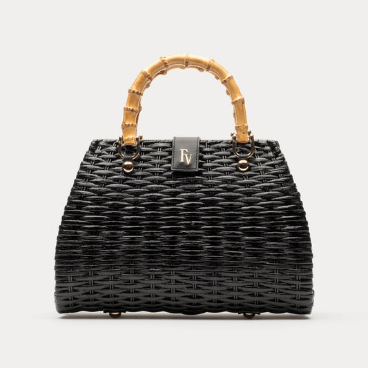 Rooster Wicker w/Bamboo Handle Black