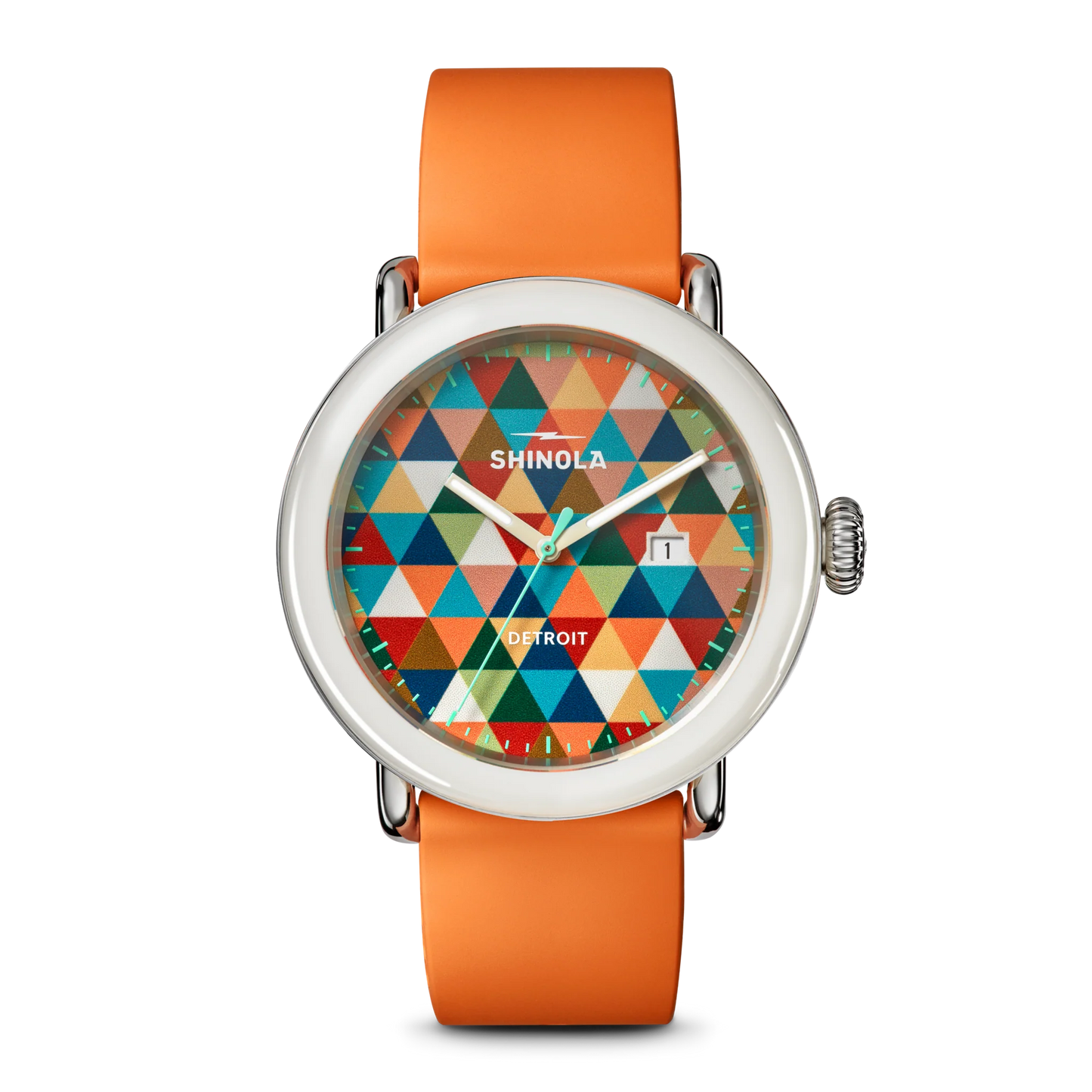Detrola 3HD 41mm, Orange Rubber Strap