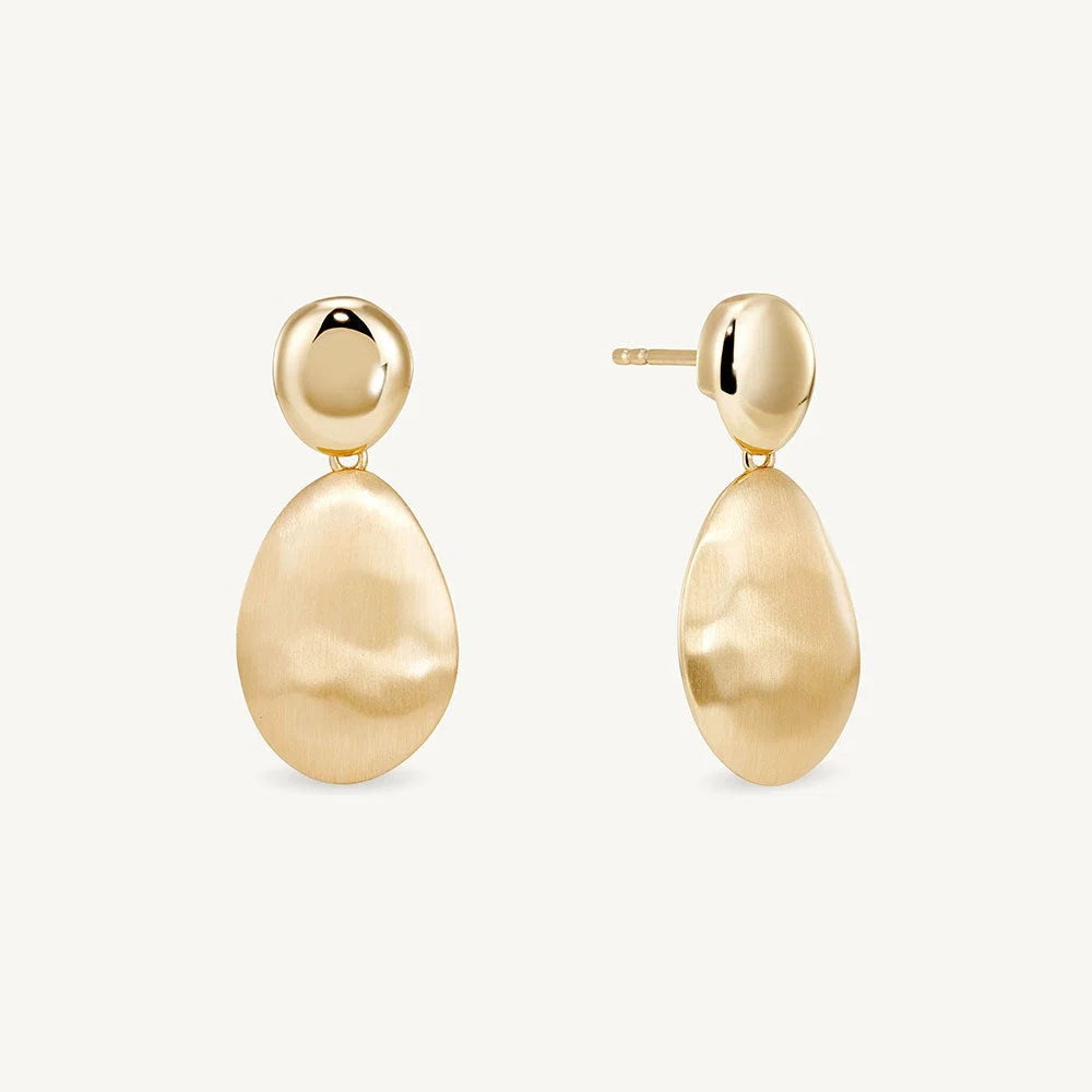 Serra Droplet Earrings - Brushed Gold