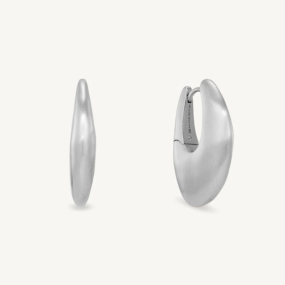 Serra Hinged Hoops - Rhodium