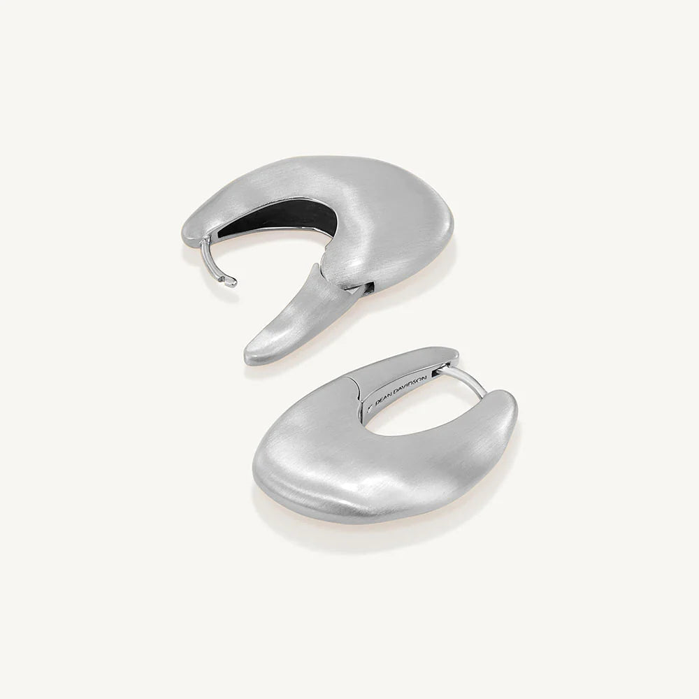 Serra Hinged Hoops - Rhodium